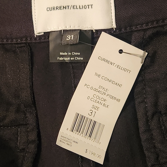 Current/Elliott Black The Confidant Cropped Chino Pants Size 31 NWT - Picture 11 of 12